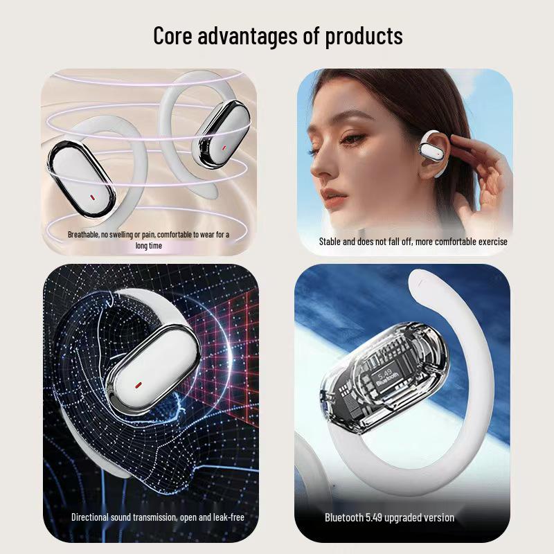 X96 Ear Hook - High-Quality Sound, Bluetooth 5.4, Smart Display, Long Battery, Comfortable Fit, Universal Compatibility