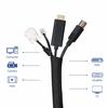 JOTO Cable Storage Sleeve Length 3M Diameter 1.3cm DIY Cuttable PET Material for Home/Office Use - Black