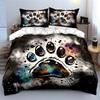 Colorful Galaxy Paw Print Bedding Duvet Cover Set  (1*Duvet Cover 2*Pillowcases, without duvet insert)