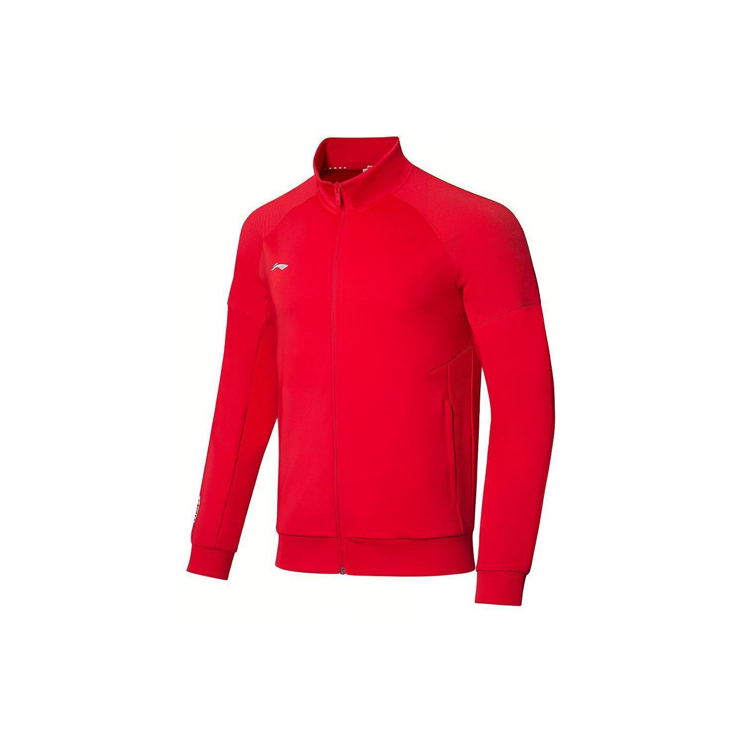 

Куртка Li Ning Ping Pong Series с логотипом и воротником-стойкой, толстовка с капюшоном, мужские куртки малиново-красного цвета AWDR749-3 2XL