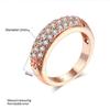 Double Fair Women's Engagement Rings Rose Gold Color Crystal Fashion White CZ Stone Wedding Ring Jewelry For Women DFR061