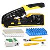 A25F-Modular Data Cable Crimper RJ45 Crimp Tool For Cat5 For Cat6 For Cat6a Ethernet Crimper Ratcheting Through Grade Network Pl