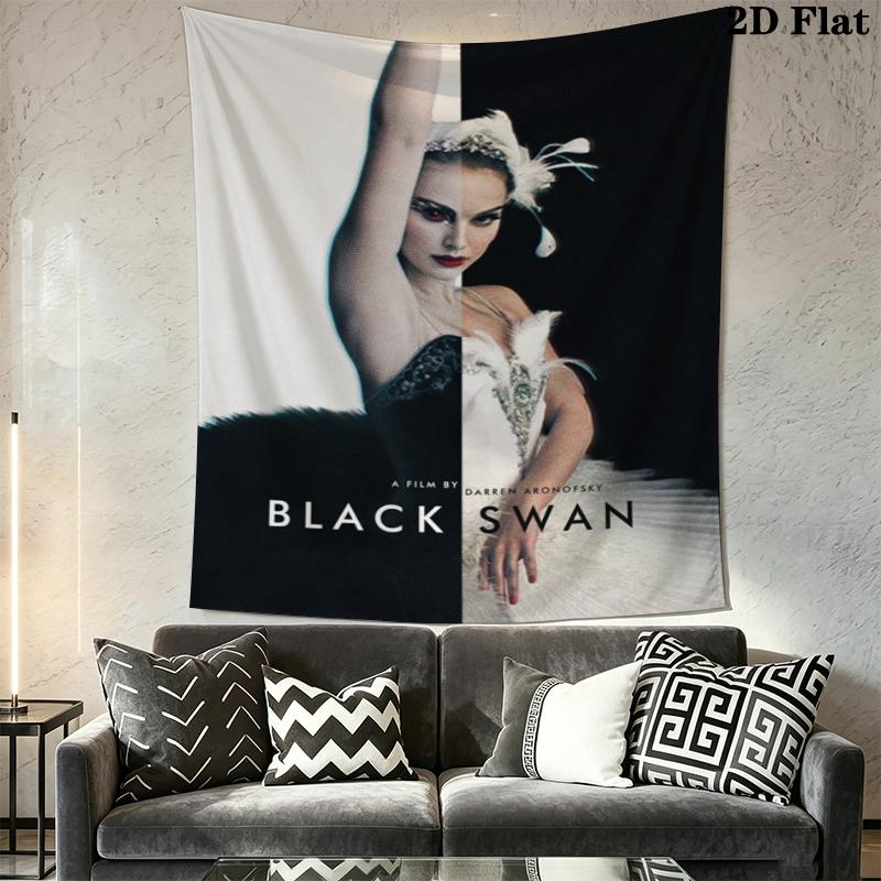 Black swan Wall Tapestry Aesthetic Wall Hanging Printed Fabric Blanket Decorative Tapestries for Bedroom Living Room Home Decor