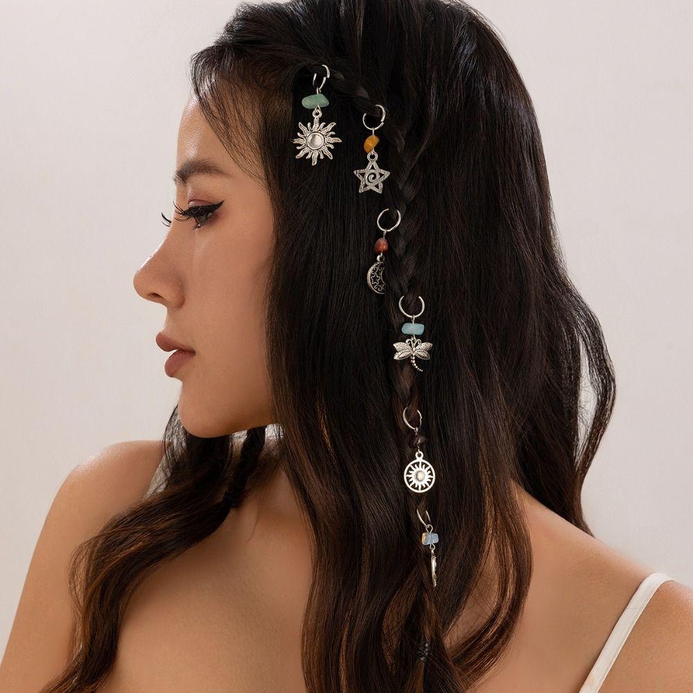 Pearl Tassel Hair Band Ethnic Style Weave Hair Accessories Braided Hair Ring  Girl/Women