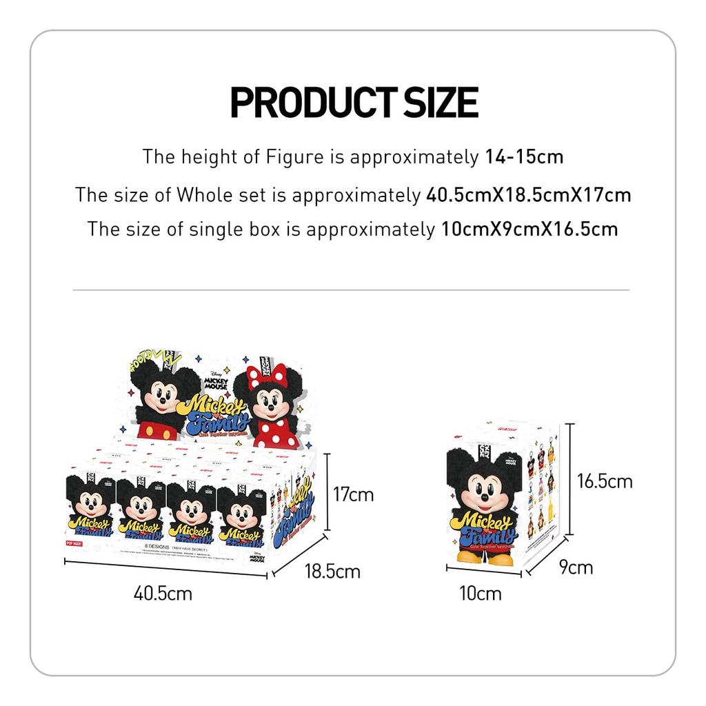 POP MART DISNEY Mickey Family Cute Together Plush Keychain Series Pop Mart Gachapon Blind Box Figure Plastic Model Premium Toy PVC Soft Vinyl Original