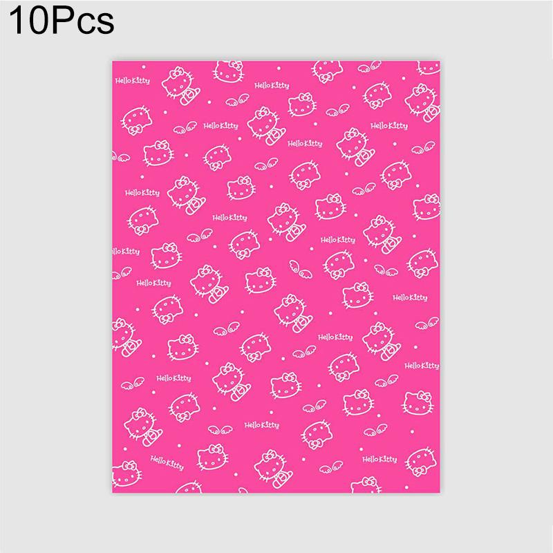 10pcs Wrapping Sheets Crafts Gifts Gift Wrap Paper Cartoon Patterned for DIY HelloKitty