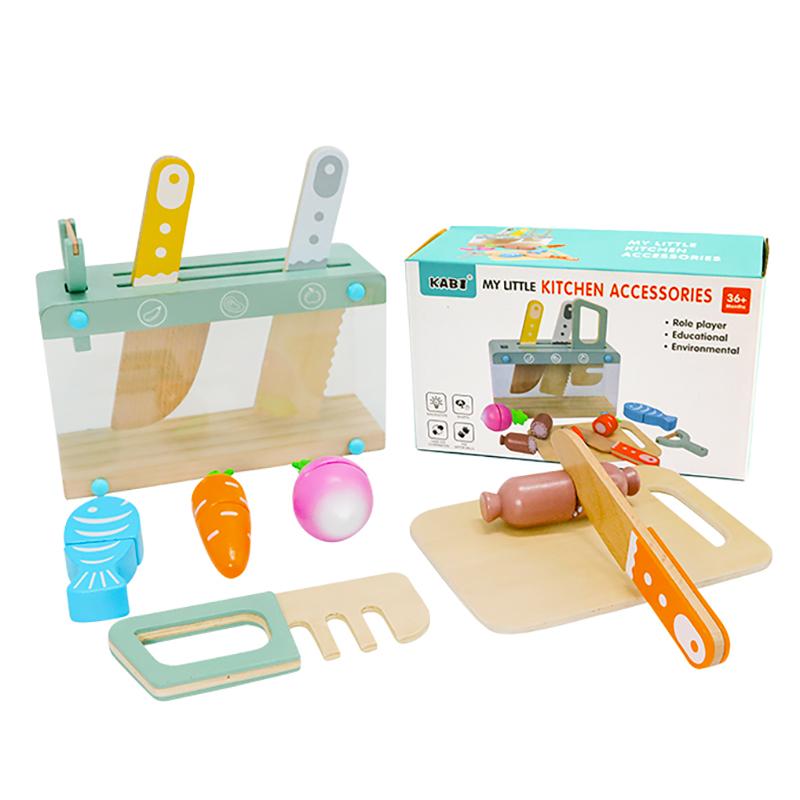 

Wooden Kitchen Toys Pretend Play Set Cut Meat Vegetables Simulation Kitchen Playhouse Game Montessori early Educational Toys