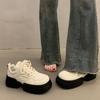 heightened thick baseplate shoes women's spring new muffin casual sports dad shoes lace-up versatile single shoes women's