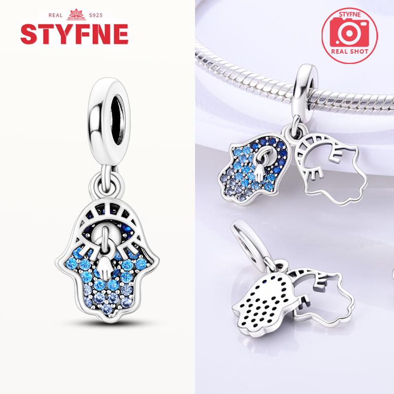 Copper Hamsa Hand Charm Lucky Hand Religion Bead Charms Fits Authentic Bracelets Diy Fine Jewellery Making Gifts for Women