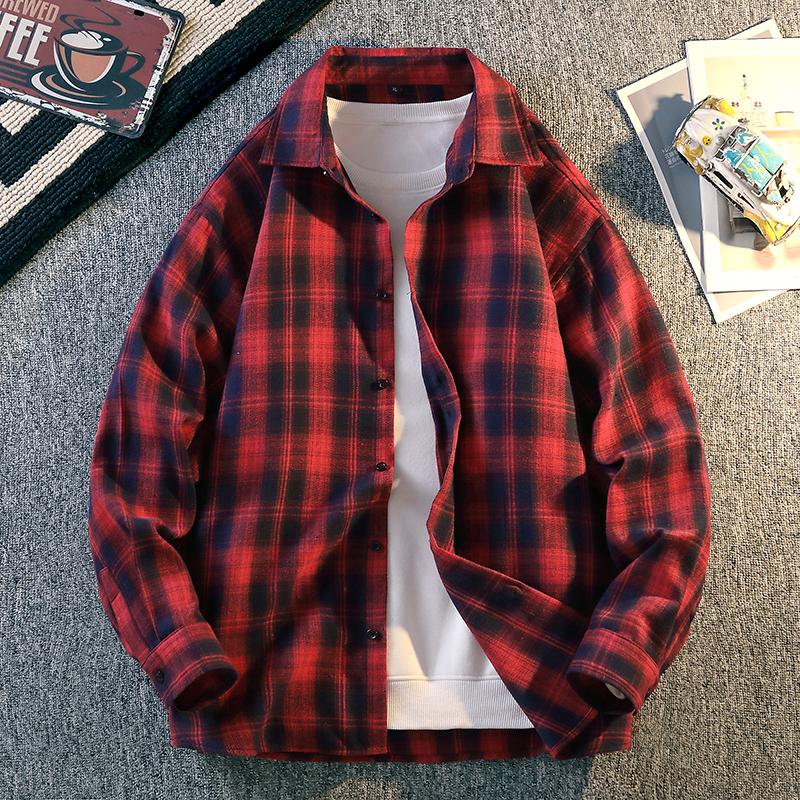 Men's Long Sleeved Shirt Korean Casual Loose Shirt Men's Coat
