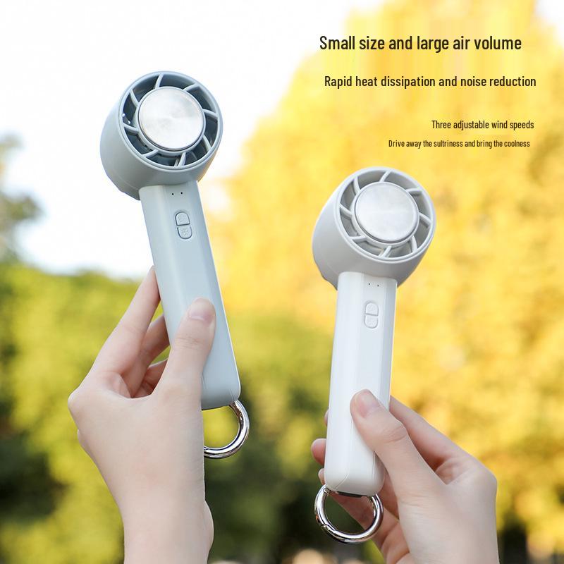 25th Anniversary Handheld Cooling Ice Pack Fan with Carabiner - USB Rechargeable & Portable