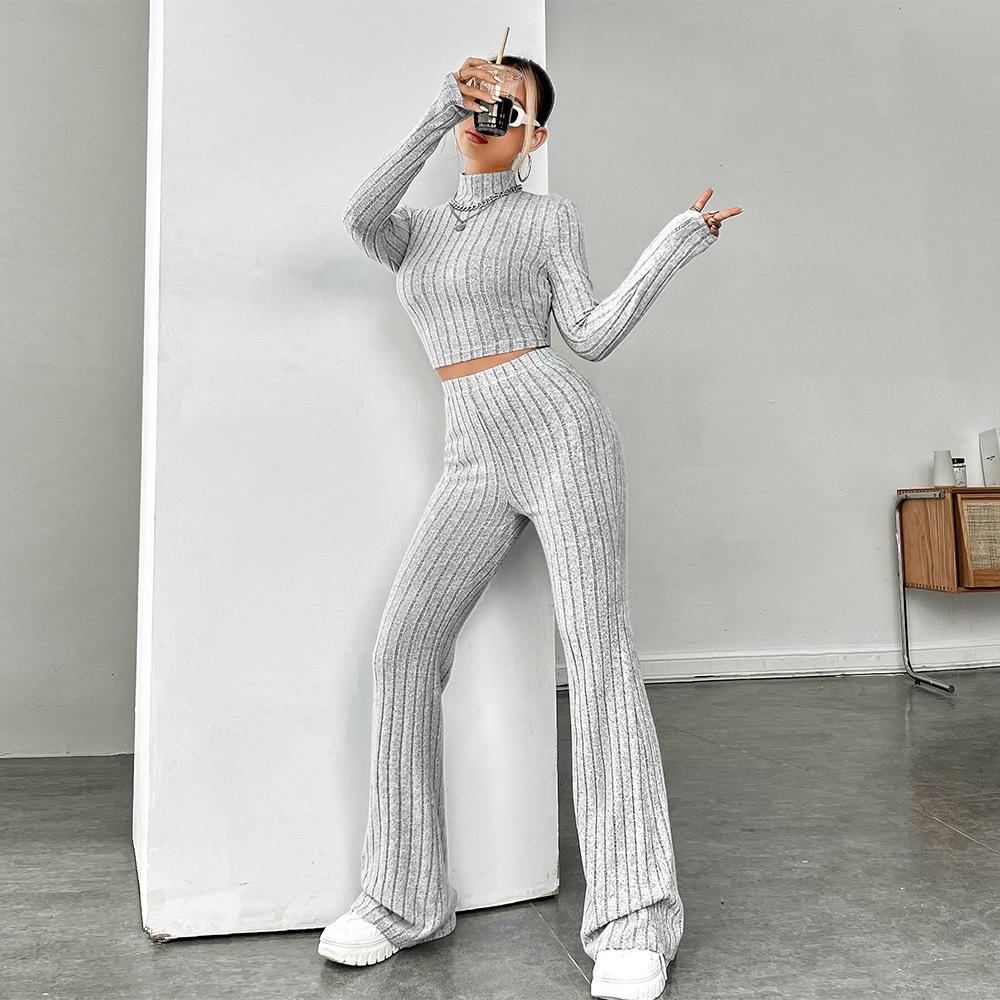 Hot Selling Women's Solid Color Simple Style Fashion Suit Autumn and Winter Fashion Leisure Sports Style Temperament Two-piece Suit