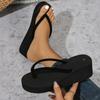 Lightweight Wedge Flip Flops for Women Fashion Clip Toe Platform Slippers Woman Summer Thick Bottom Non Slip Beach Slides
