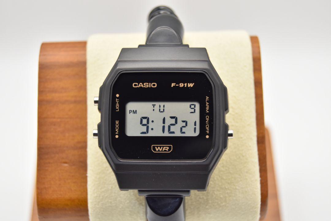 

[USED] CASIO F-91WB Digital Watch, Black, with Custom Sauna Band
