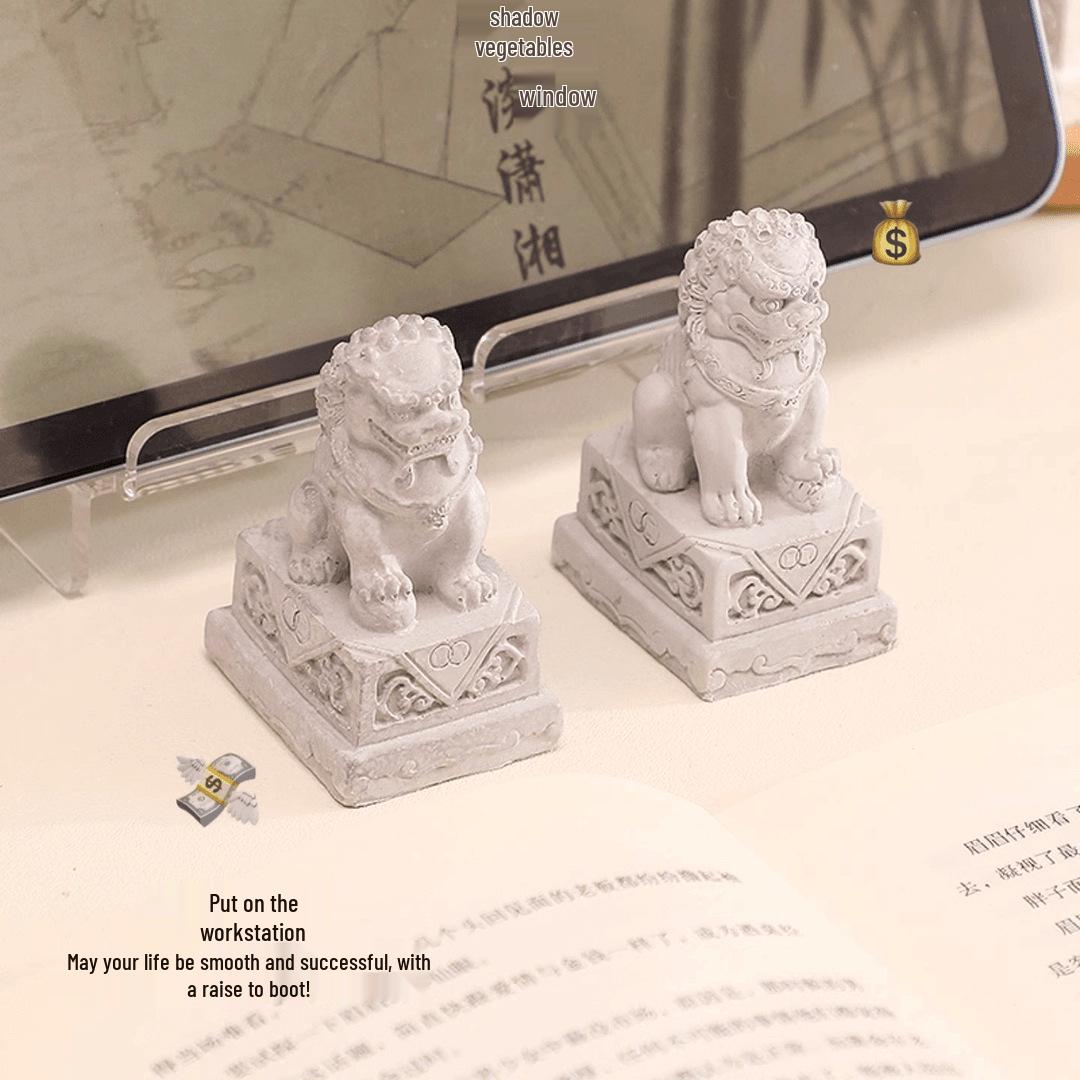 

Дверной проем Таунхаус Каменные украшения в виде львов: Эмоционально Устойчивый Офисный Декор Gray Lion Ornaments - 1 Pair/Box