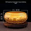 Brass Auspicious Clouds Yuanbao Treasure Basin Desktop Ornament