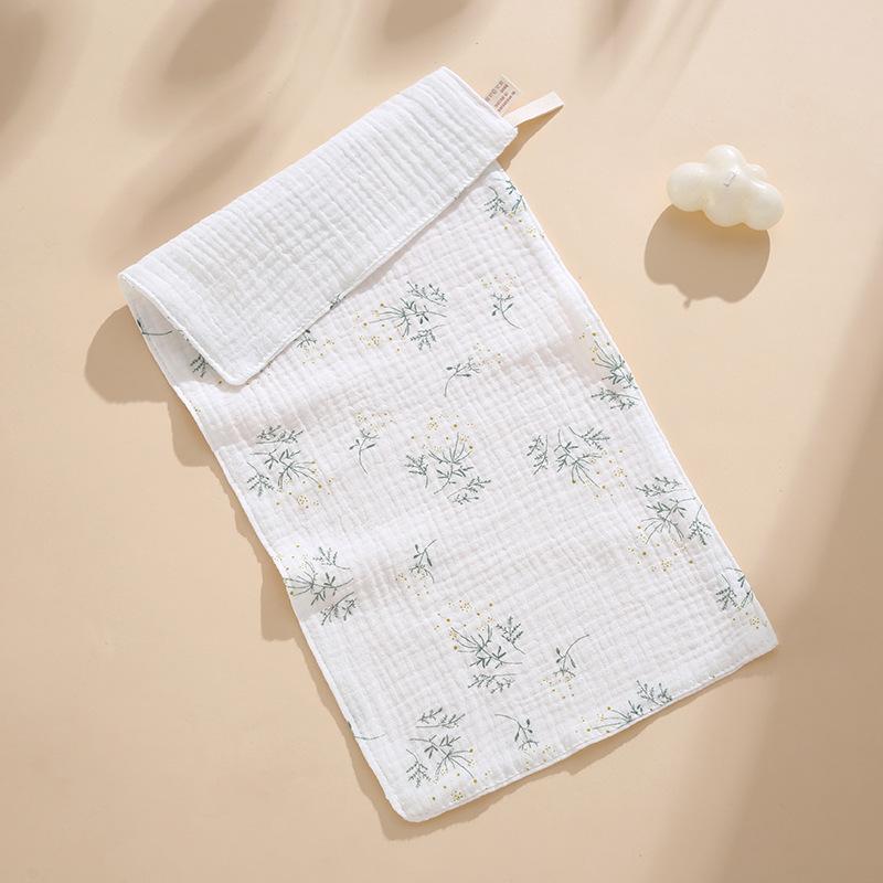 Children'S Towel Four-Layer Pure Cotton Gauze Saliva Towel Baby Face Towel Newborn Crepe Printed Soft Small Square Towel