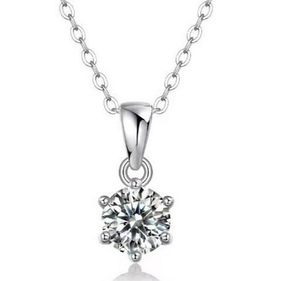 S925 Sterlingsilber Sechs-Krappen Moissanit Halskette - Klassisch, vielseitig und luxuriös.