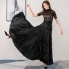 Women Maxi Skirt Elastic High Waist Super Large Pendulum Design Long Skirt Pleated Dance Skirt Party Wear