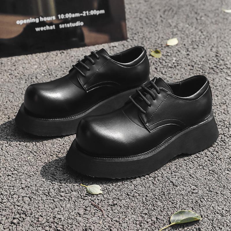 Thick Bottom Mens Dress Shoes Street Style Men's Formal Oxford Shoes for Men Elegant Casual Footwear Social Male Elevator Shoes