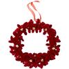 1pcs Custom Christmas Hanging Decorations Red Velvet Flocked Garland Bow Tree Christmas Party Decorations