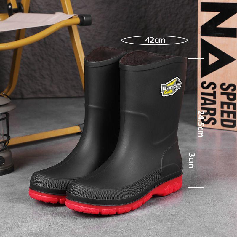 

Lightweight shoes 46-48 large size men s rain shoes medium tube non-slip anti-bottom thick sole comfortable 48