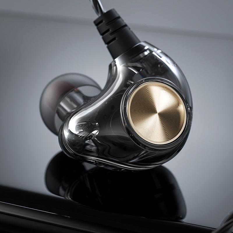 Transparent In-Ear Wired Earphone Subwoofer Stereo Bass Earbuds Sport Headset With Mic AVE
