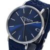 Coach Charles 41mm Men's Watch with Navy Dial, Silicone Rubber Strap, and Signature C (14602634)