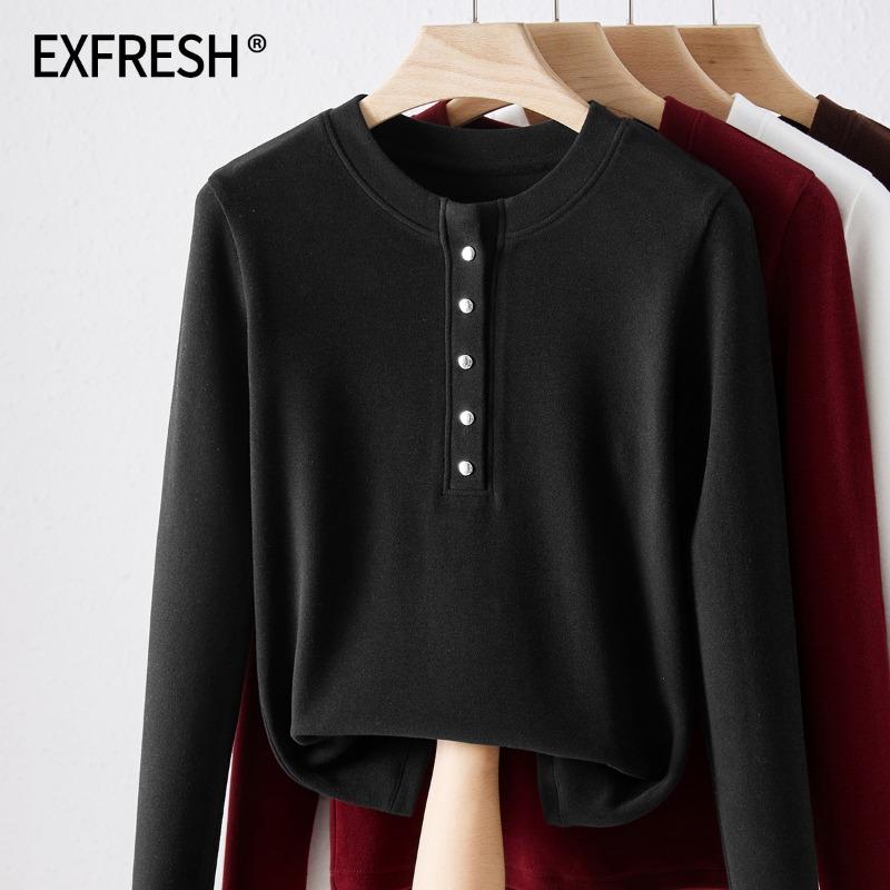 

Henry collar German velvet bottoming shirt for women can be worn outside in autumn and winter. New velvet thickened high-end top XXL