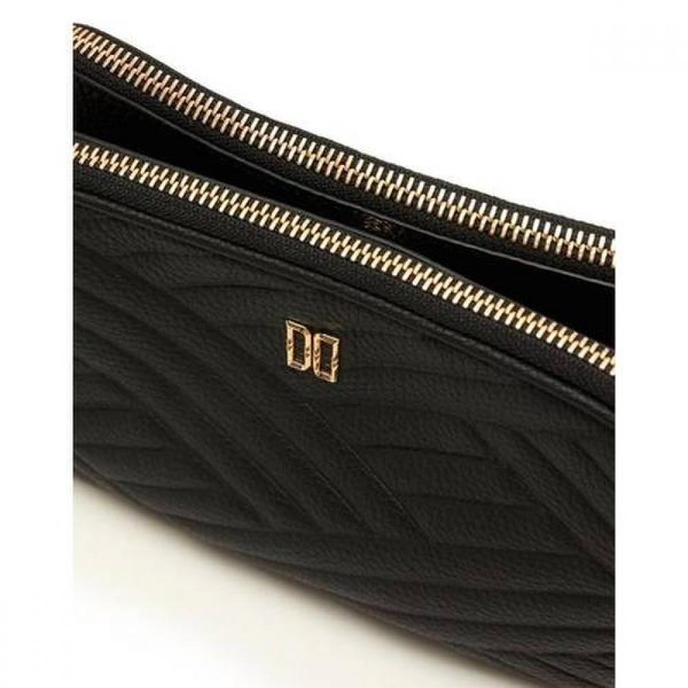 Daks Black Leather Dd Decorated 3 Fold Wallet Bag Dcwa2f217