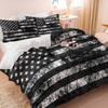 Distressed American Flag Duvet Cover Set (1 Duvet Cover & 1/2 Pillowcase) Grunge US Flag Bedding Set Patriotic Decor