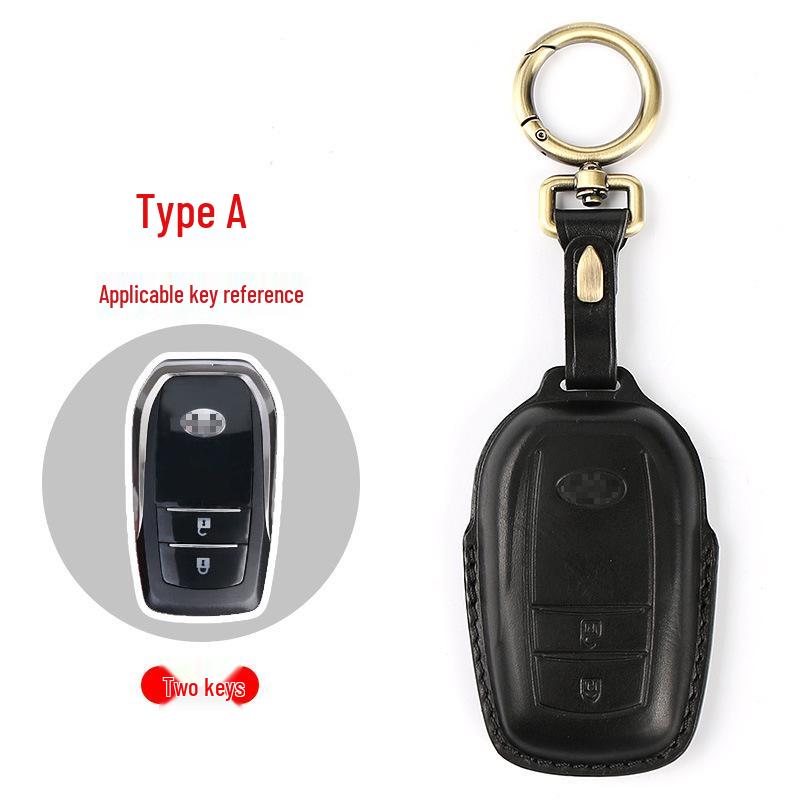 Genuine Leather Key Case for Toyota: Camry, Corolla, Highlander, RAV4, CHR, and Levin.