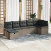 VidaXL 7-Piece Garden Sofa Set with Grey Cushions Synthetic Rattan 3358898