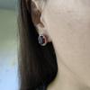 Silver Earrings with Artificial Nano Garnet, Cubic Zirconia (60002306)