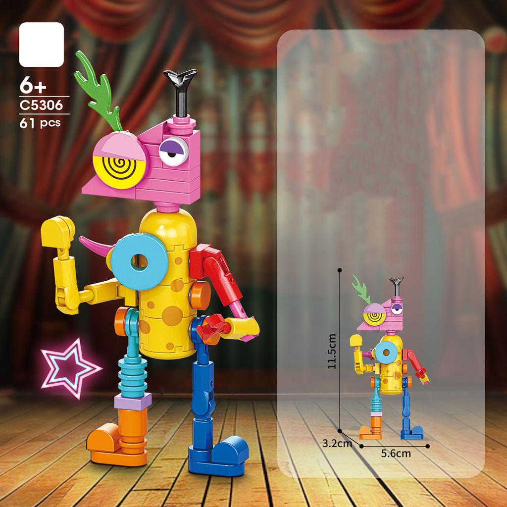 New The Amazing Digital Circus Anime Figures Building Block Horror Game Cartoon Cute Doll Block Model Set Toys for Kids Gifts