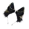 Serre-tête Oreilles de Loup Poilues Anime Événement Cerceau pour Cheveux Décoration de Tête Fête d'Halloween