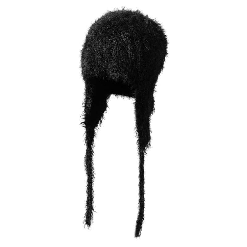 

Thicken Windproof Beanies Practical Ear Protector Hat for Women Teens Keep Ear Warm Hat Cold Weather Thick Trapper Hat 1 чёрный