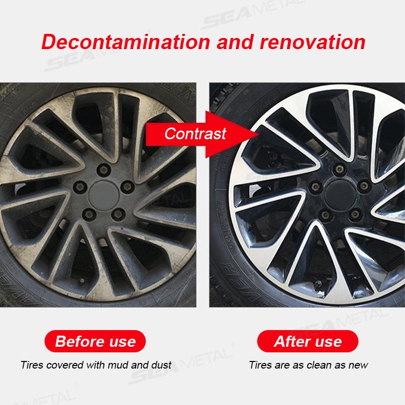 SEAMETAL Microfiber Car Wheel Wash Towel Brush Flexible Double-sided Long Strap Cleaning Towel Ultra-Soft Wheel Hub Washing Tool