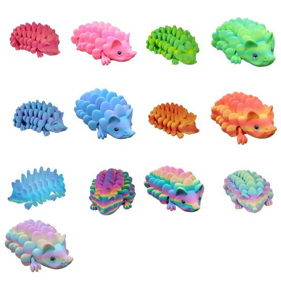 3D Printed Hedgehog Figurine Movable Joints Simulated Hedgehog Stress Relief Fidget Toy Home Office Desktop Decoration Ornament