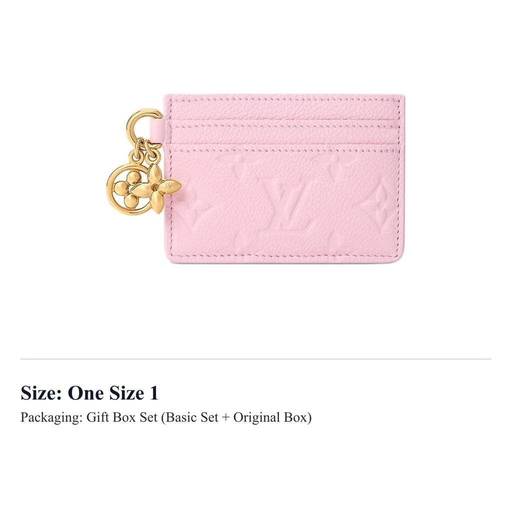 LOUIS VUITTON Cow Leather Card Holder Women's Paper Waste Pink M27888