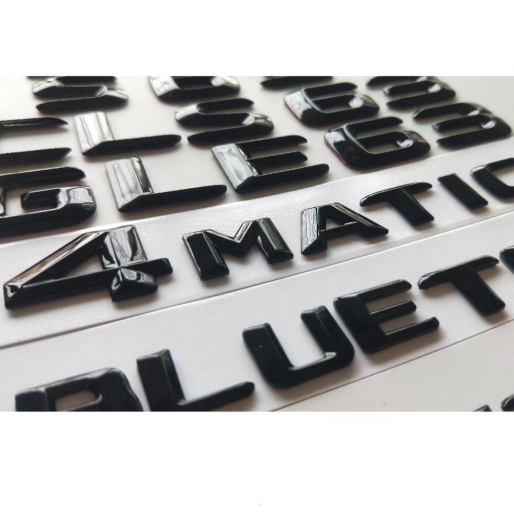 Brilliant Shiny Gloss Black Trunk Fender Letters Number Emblems Badges for Mercedes Benz C63 E63 CLS63 GLE63 GLS63 AMG S 4MATIC