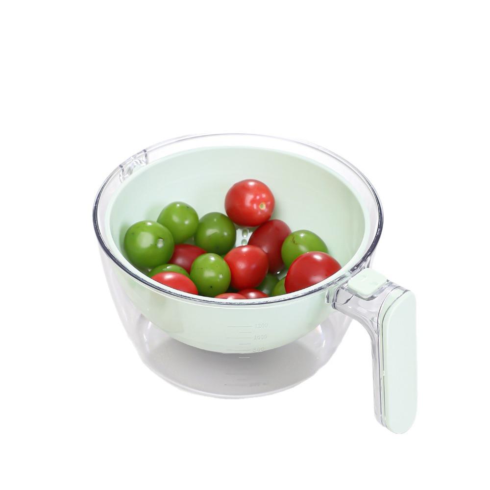 

Double Layer Vegetable Washing Basket Multifunctional Food Cleaning Box Cooking Preparation зелёный