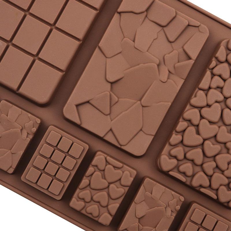 9 Cavity Decomposition Chocolate Mold Food Grade Non-Stick Waffle Chocolate Mold