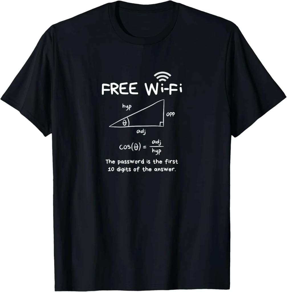 2026 Funny Sarcasm Quote Unisexs Free WiFi Tshirt Math Equation Novelty Tee Unisex Clothing Printed Streetwear Graphic T Shirts