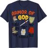 Armor of God Christian Faith Graphic Tee Religious Spiritual Warfare Bible Verse TShirt