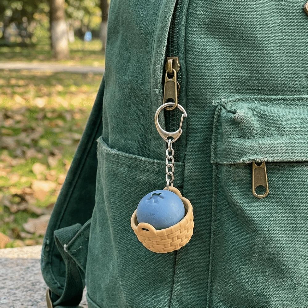 Cartoon Simulation Blueberry Keychain Mini 3D Printed Key Chain Backpack Accessory