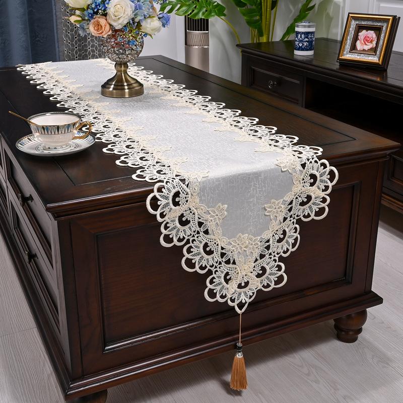 Aleer de masă oval Steagul de masă din Europa Dulap TV Față de masă din cârpă Alearde de masă Artă Nordic Prosop de masă de ceai Husă de praf din dantelă