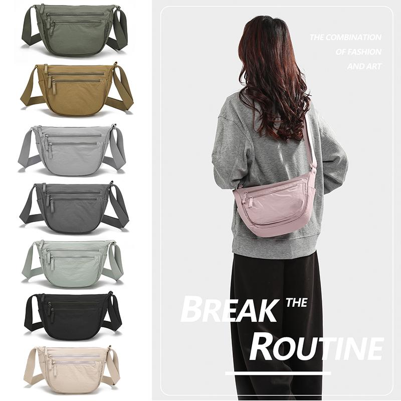 

Crossbody Bag Outdoor Sports Shoulder Bag Solid Color Small Bag рожевий