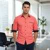Men's Spring Autumn Long Sleeve Shirt Fashion Patchwork Lapel Top Man Business Button Up Casual Shirts