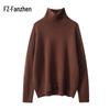 Fanzhen Women's High-Neck Thickened Cashmere Blend Sweater